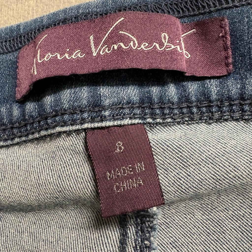Gloria Vanderbilt Amanda Pull On Jeans Womens Size 8 Blue Denim Stretch Straight