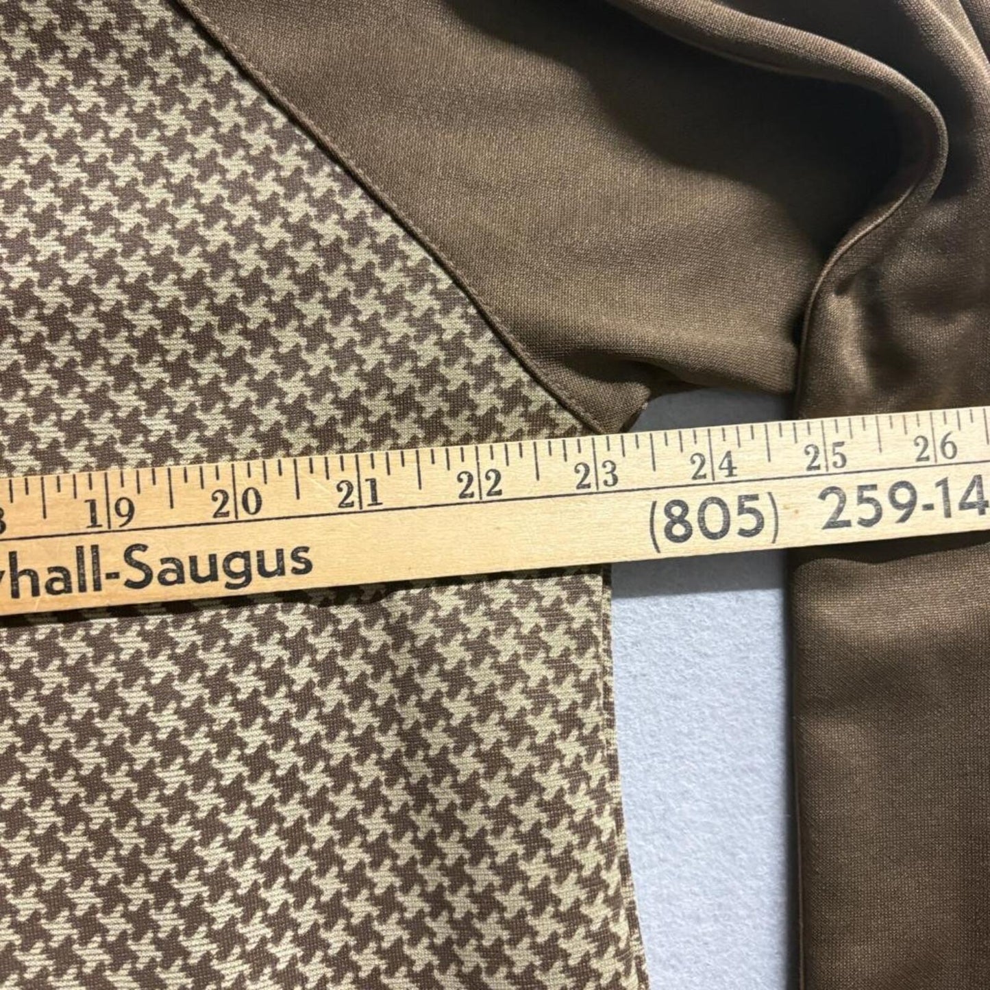 Ezekiel Track Jacket Mens XL Brown Houndstooth Full Zip Cotton Activewear