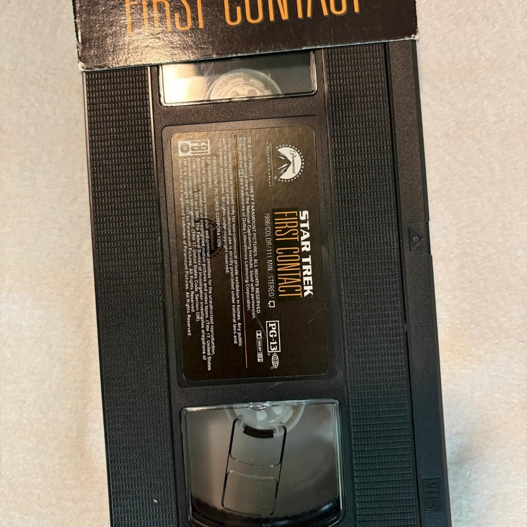Star Trek First Contact VHS Tape 1997 Paramount Sci-Fi Movie Patrick Stewart