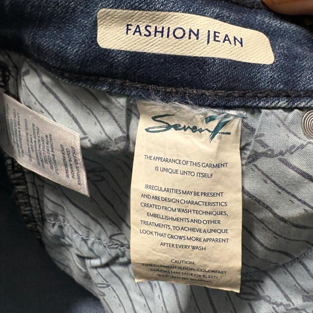 Seven7 Cuffed Crop Jeans Womens 12 Blue Denim Mid Rise Capris Stretch