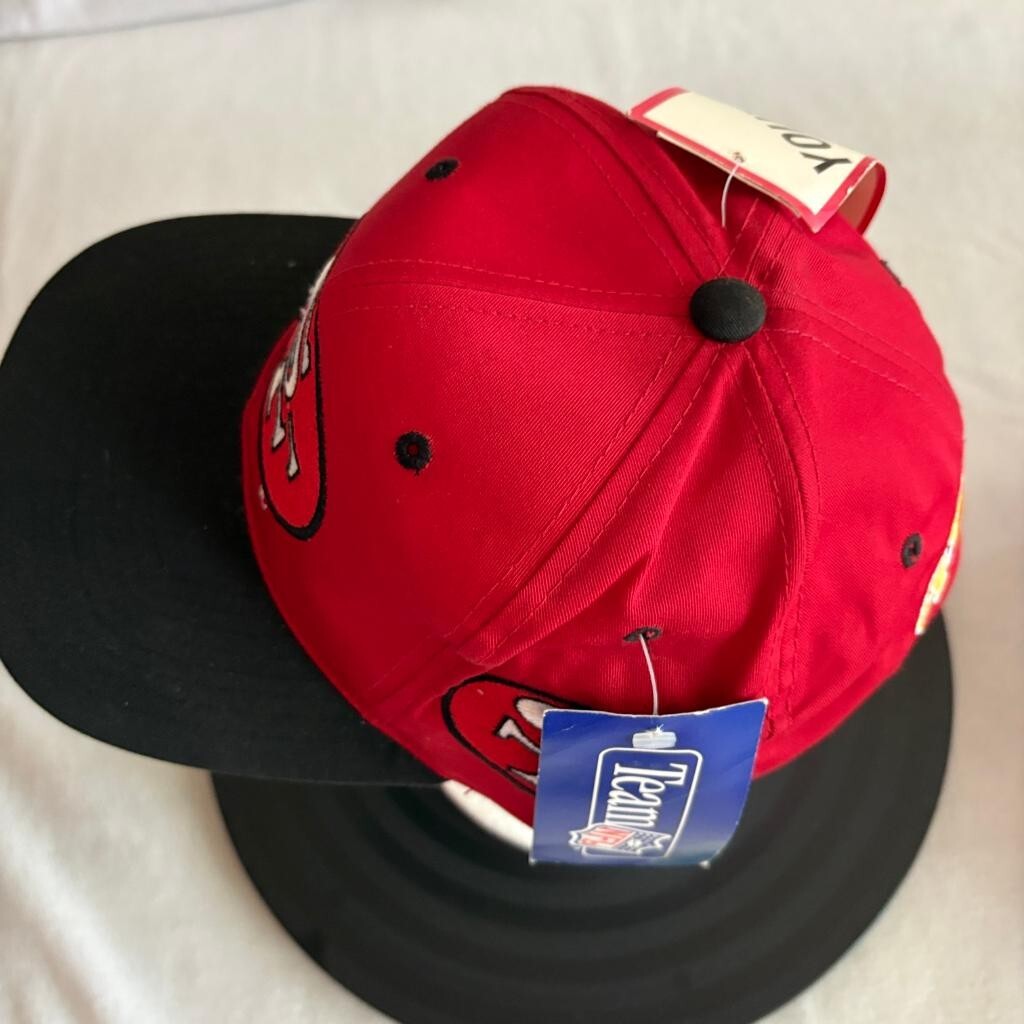 Vintage San Francisco 49ers Snapback Hat Youth Red Black Cap Team NFL NWT