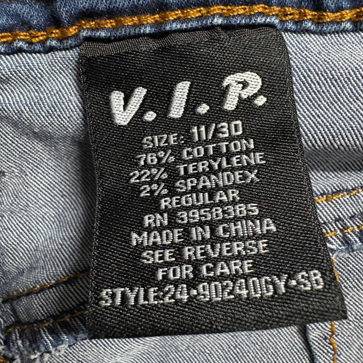VIP Jeans Womens Size 11 Cargo Jogger Jeans Blue Denim Elastic Cuffs Stretch