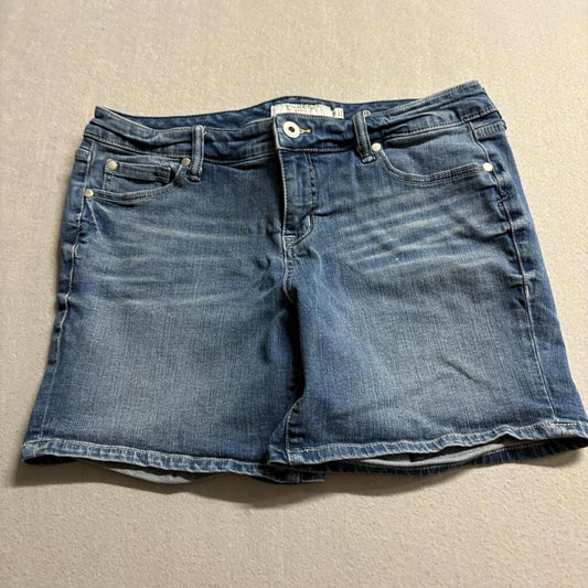 Torrid Denim Shorts Womens Plus Size 14 Blue Stretch Mid Rise Bermuda Jean