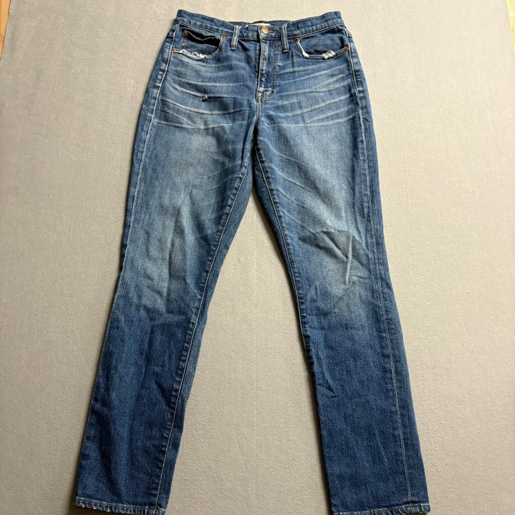 Madewell The High Rise Slim Boyjean Jeans Womens 27 Blue Denim Stretch
