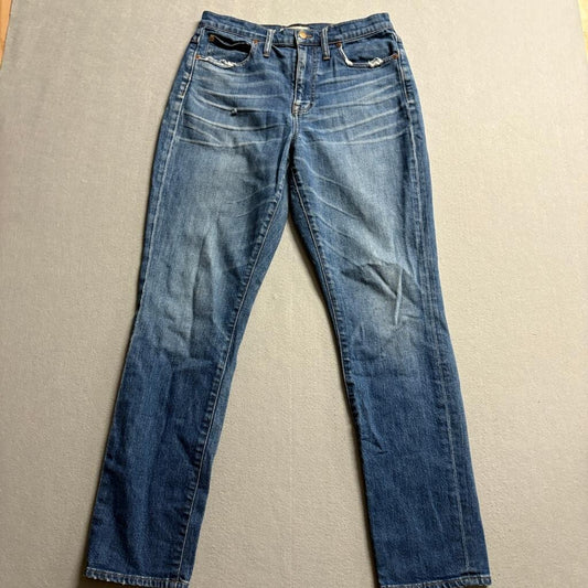 Madewell The High Rise Slim Boyjean Jeans Womens 27 Blue Denim Stretch