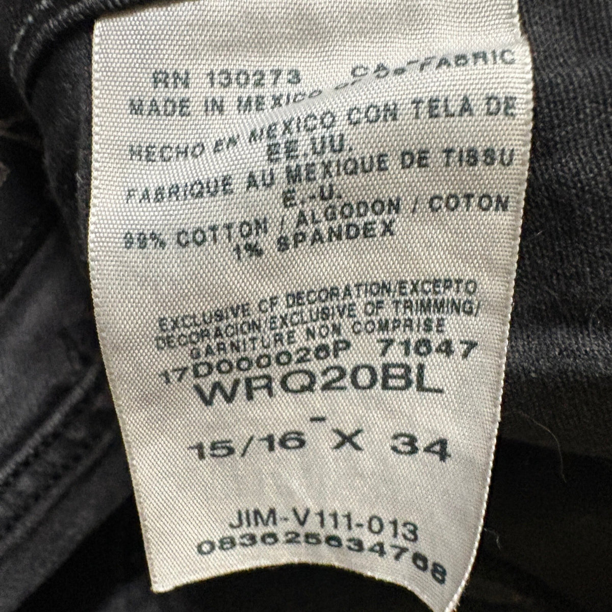 Wrangler Q-Baby Ultimate Riding Jeans Womens 15/16 x 34 Black Stretch Bootcut