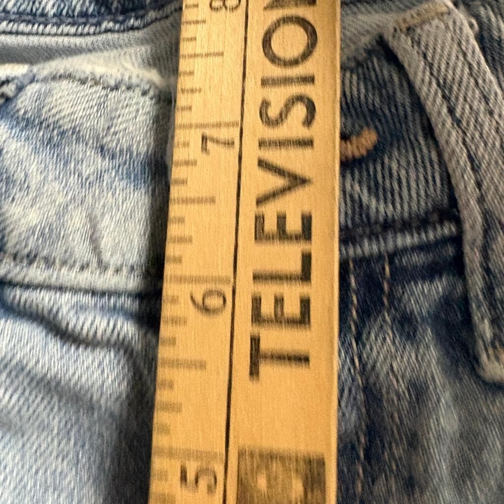 Hollister Low Rise Baggy Jeans Womens 00R W24 Light Wash Distressed Bow Pocket