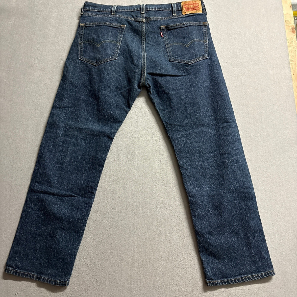Levis 505 Regular Fit Jeans Mens 38x30 Dark Wash Blue Denim Pants PC9-00505-1989