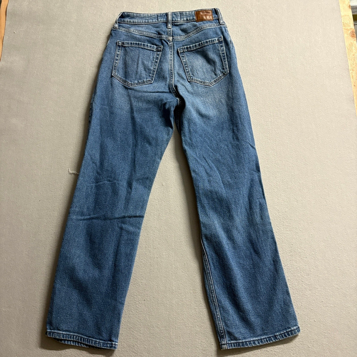 Hollister Curvy Ultra High-Rise Dad Jeans Womens 6R W28 Distressed Blue Denim