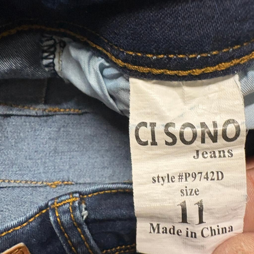 Ci Sono Denim Collection Girls Skinny Jeans Size 11 Blue Stretch Denim