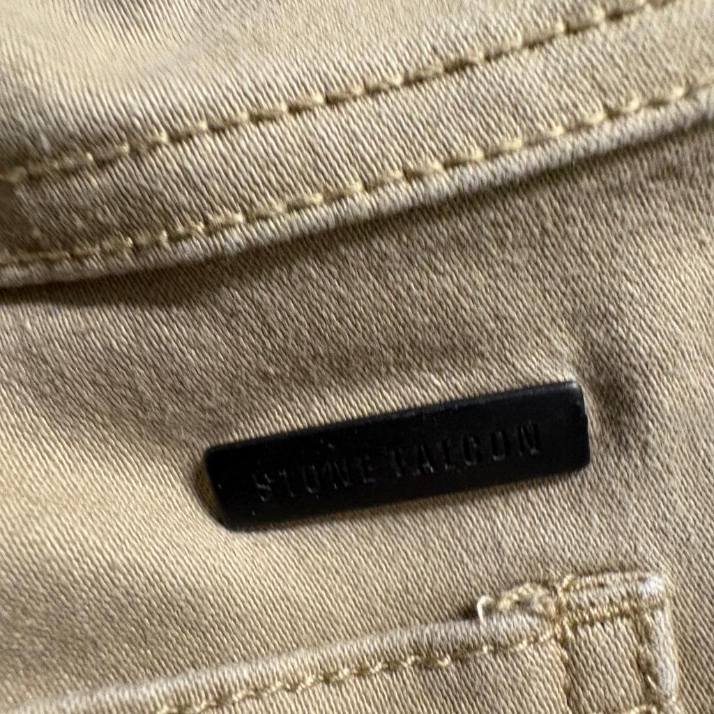 Stone Falcon Mens Slim Fit Jogger Cargo Pants Size L Khaki Tan Cotton Blend