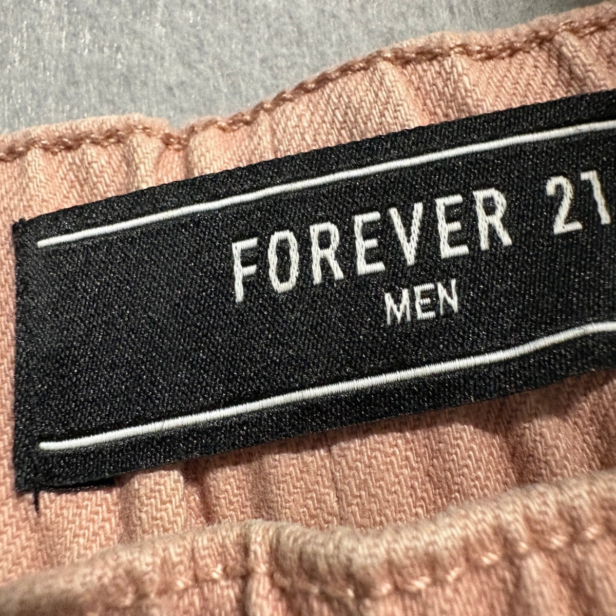 Forever 21 Men Distressed Jogger Pants XS Pink Cotton Drawstring Elastic Waist