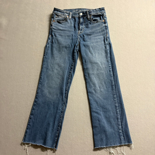 American Eagle High Rise Kick Boot Crop Jeans Womens Size 4 Next Level Stretch
