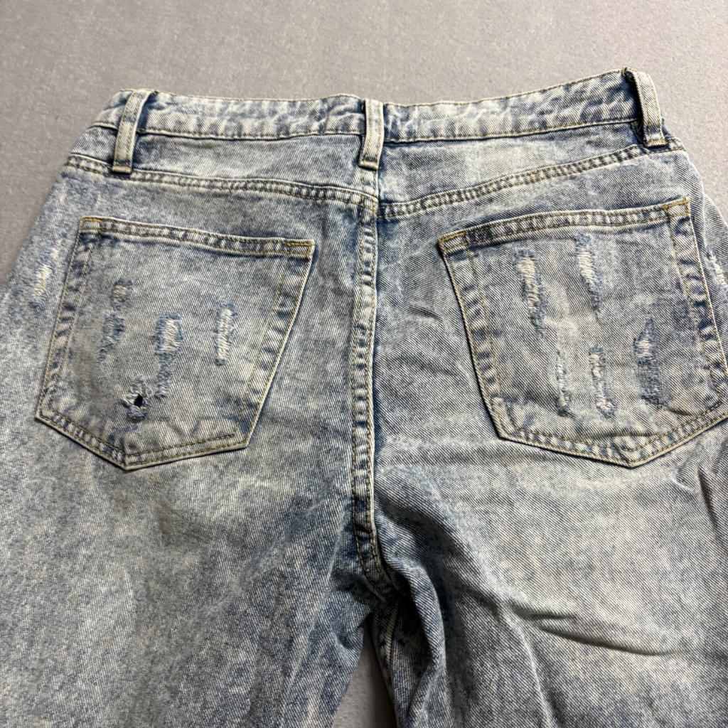 Refuge Denim Boyfriend Jeans Womens Size 5 Blue Acid Wash Distressed Ripped