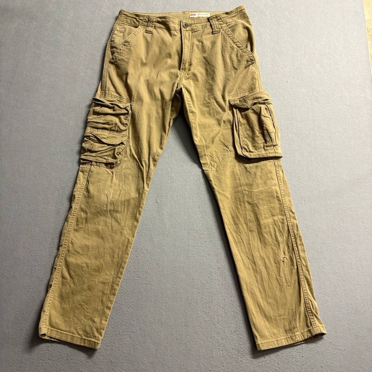 Wrangler Cargo Pants Mens 30x30 Tan Khaki Regular Taper Stretch Workwear Casual