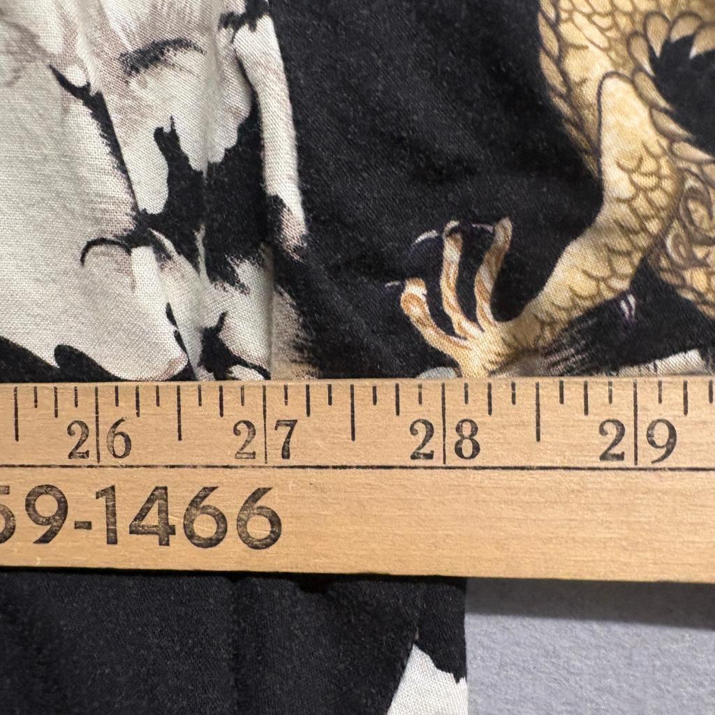 Hwy 1 Vintage Dragon Hawaiian Shirt Mens 3XT Black Gold Clouds Made in USA