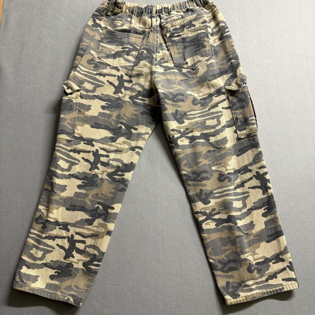 Shein Curve Cargo Pants Womens 1XL Camouflage Green Brown Cotton Utility Utility