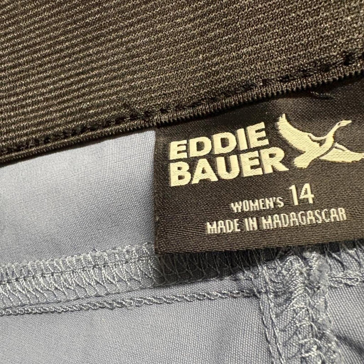 Eddie Bauer Horizon Straight Ankle Pants Womens 14 Gray Blue Hiking Outdoor