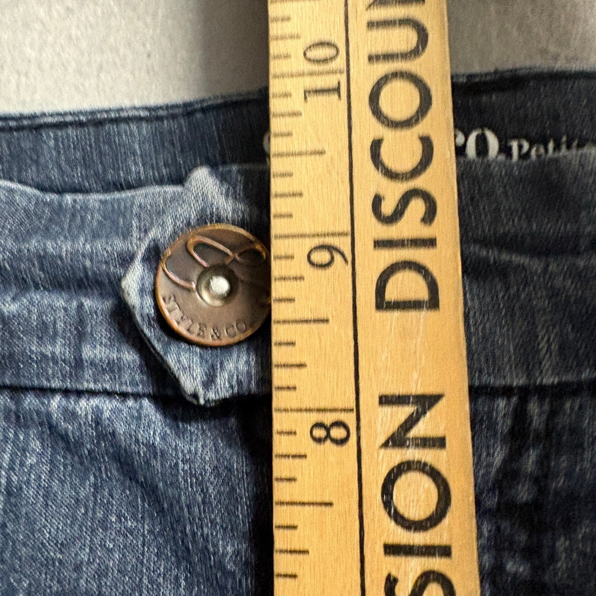 Style & Co Petite Tummy Control Jeans Womens 4P Blue Bootcut Stretch Dark Wash