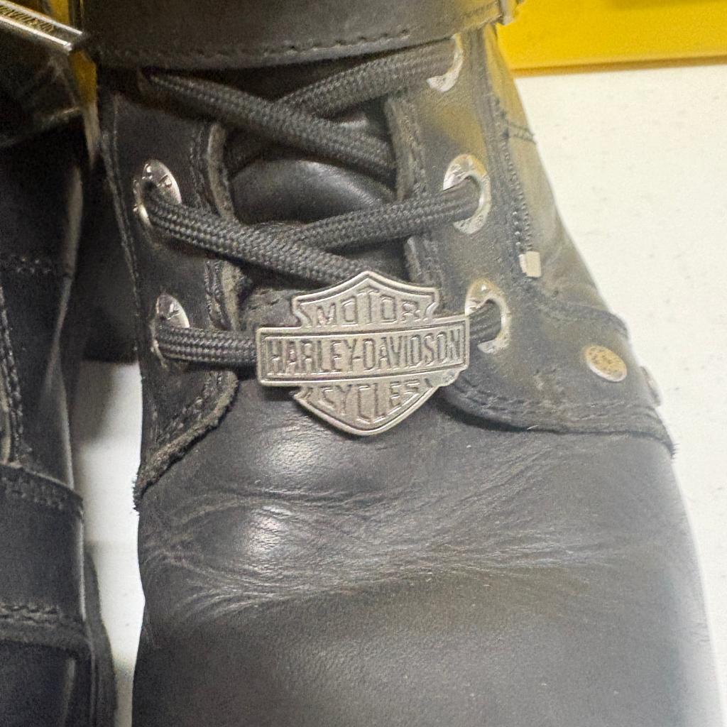Harley Davidson El Paso Black Leather Motorcycle Boots Womens 7.5 M D83878