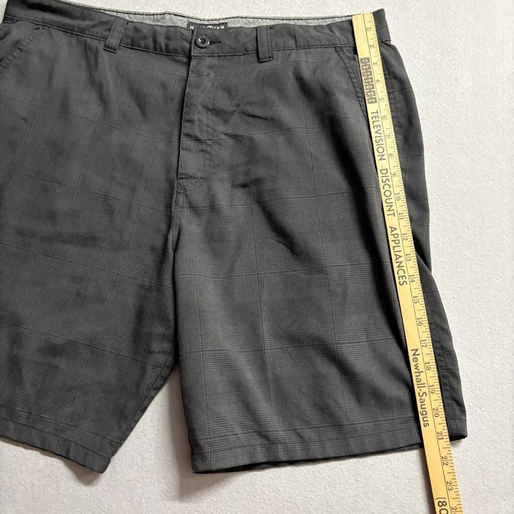 Hang Ten Mens Hybrid Shorts Size 40 Gray Plaid Stretch Casual Board Shorts