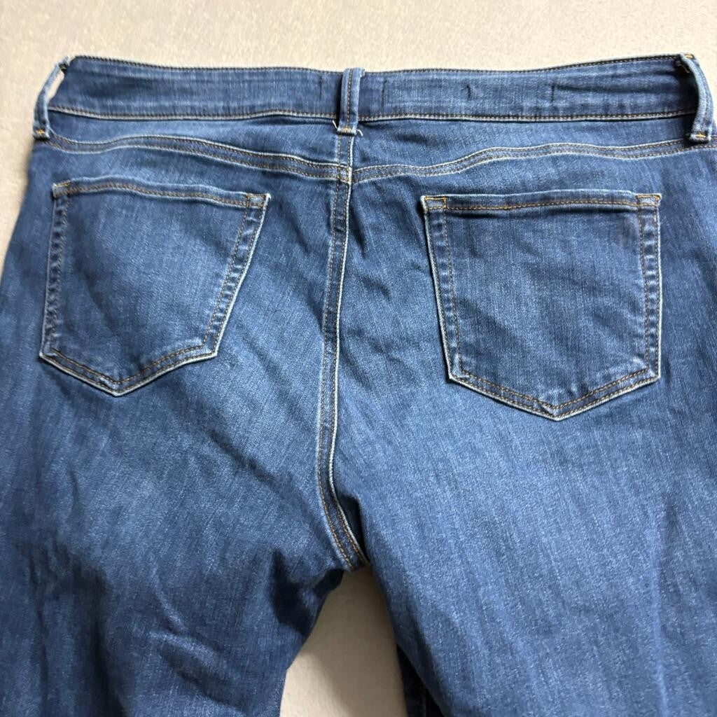 NYDJ Sheri Slim Jeans Womens 14 Blue Denim Lift Tuck Stretch Straight Leg