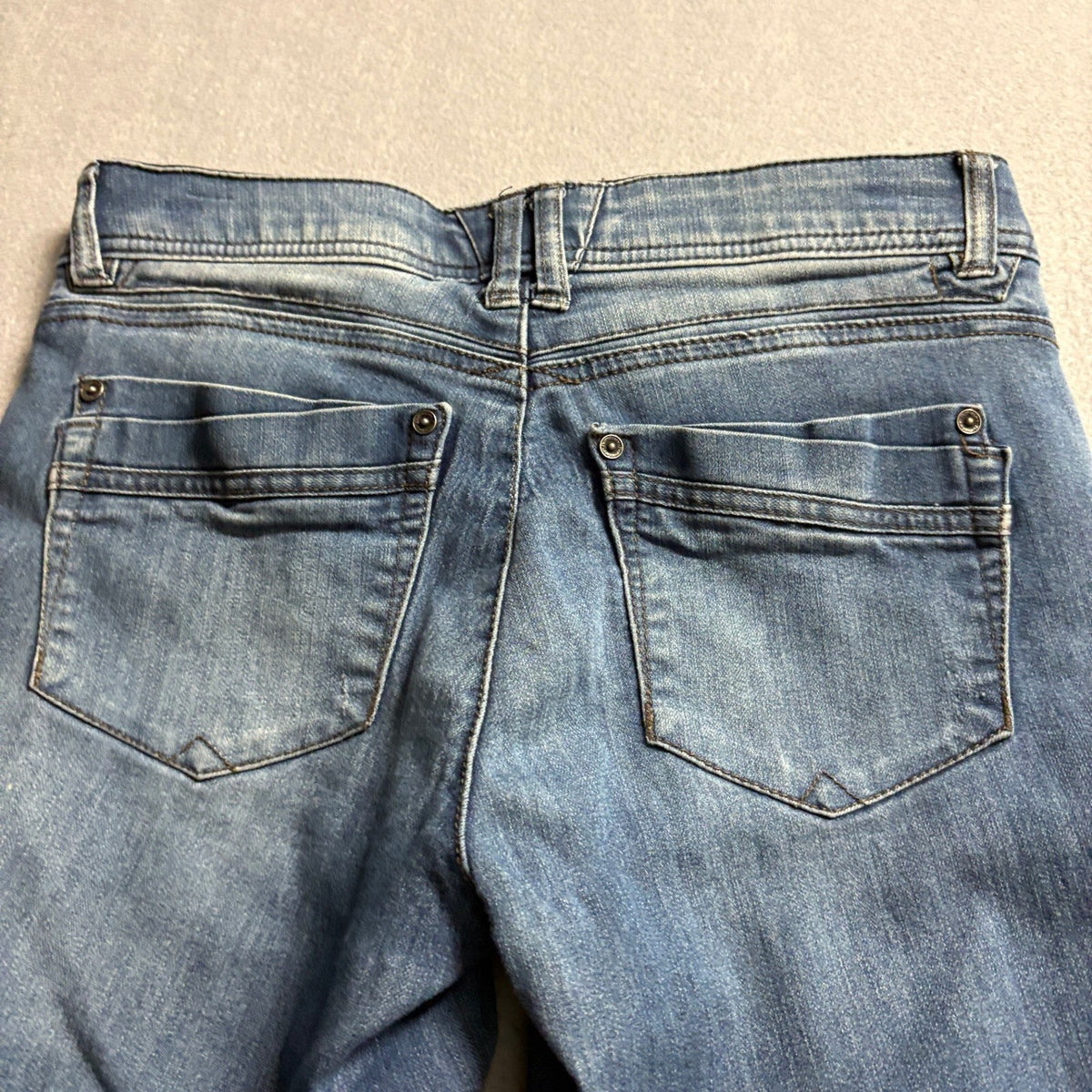 Democracy Ab Solution Womens Size 4 Ankle Skinny Jeans Raw Cut Frayed Hem Blue