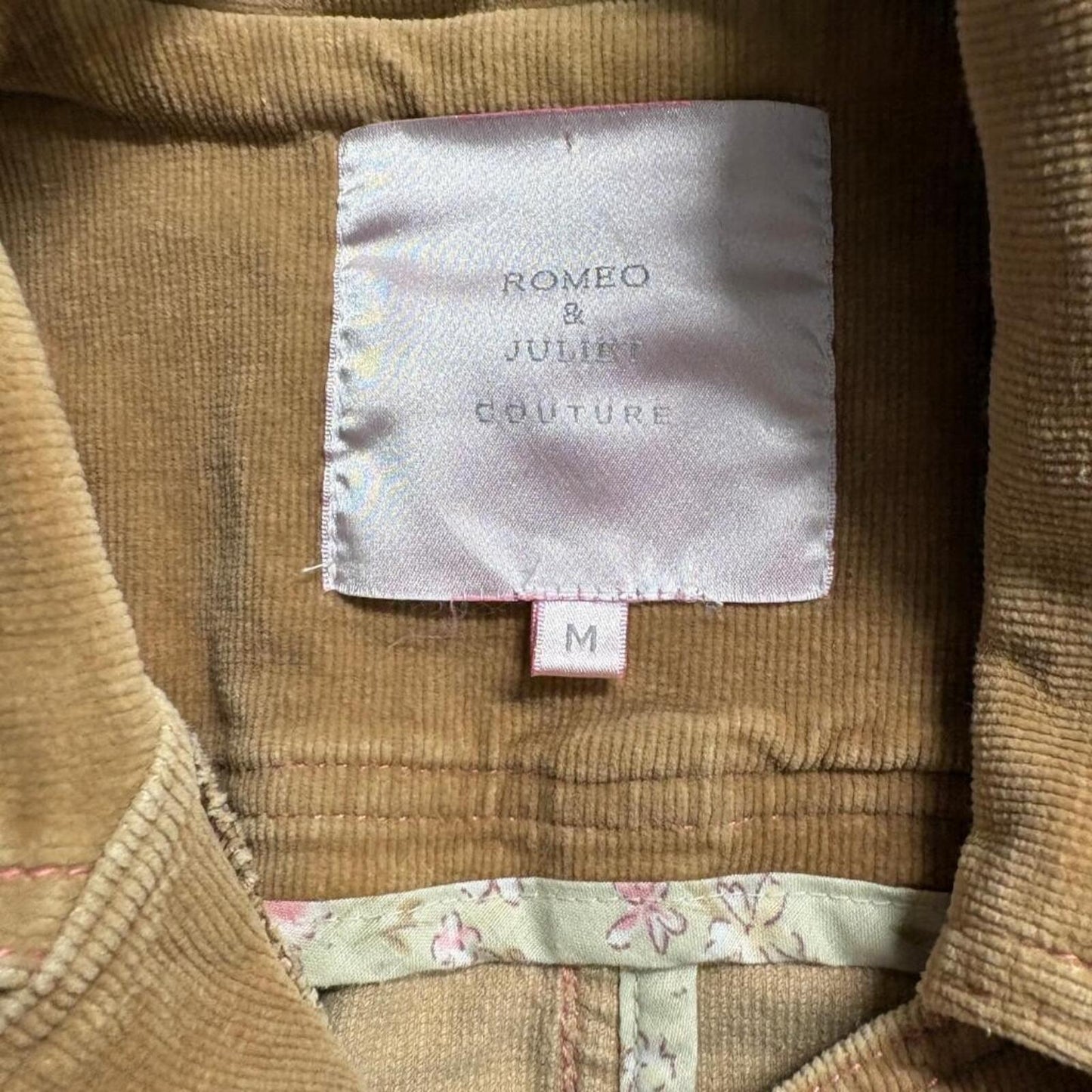 Romeo & Juliet Couture Corduroy Jacket Womens Medium Brown Cotton Stretch Y2K