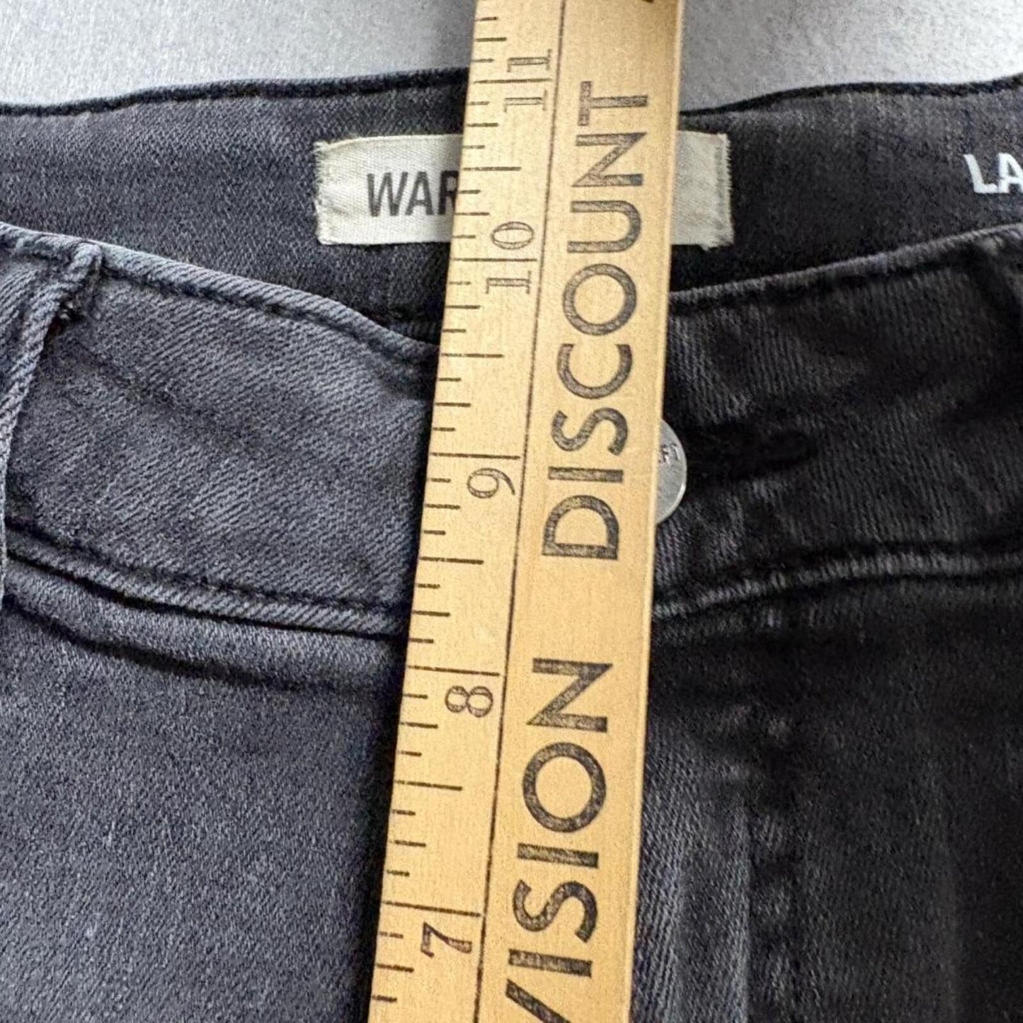 Warp Weft LAX Los Angeles Girlfriend Jeans Womens 6 28 Distressed Gray Denim