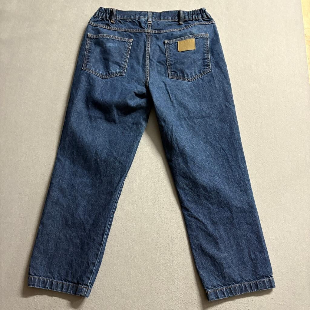 Duke Haband Classic Fit Jeans Mens 34/S Blue Denim Elastic Waist Comfort