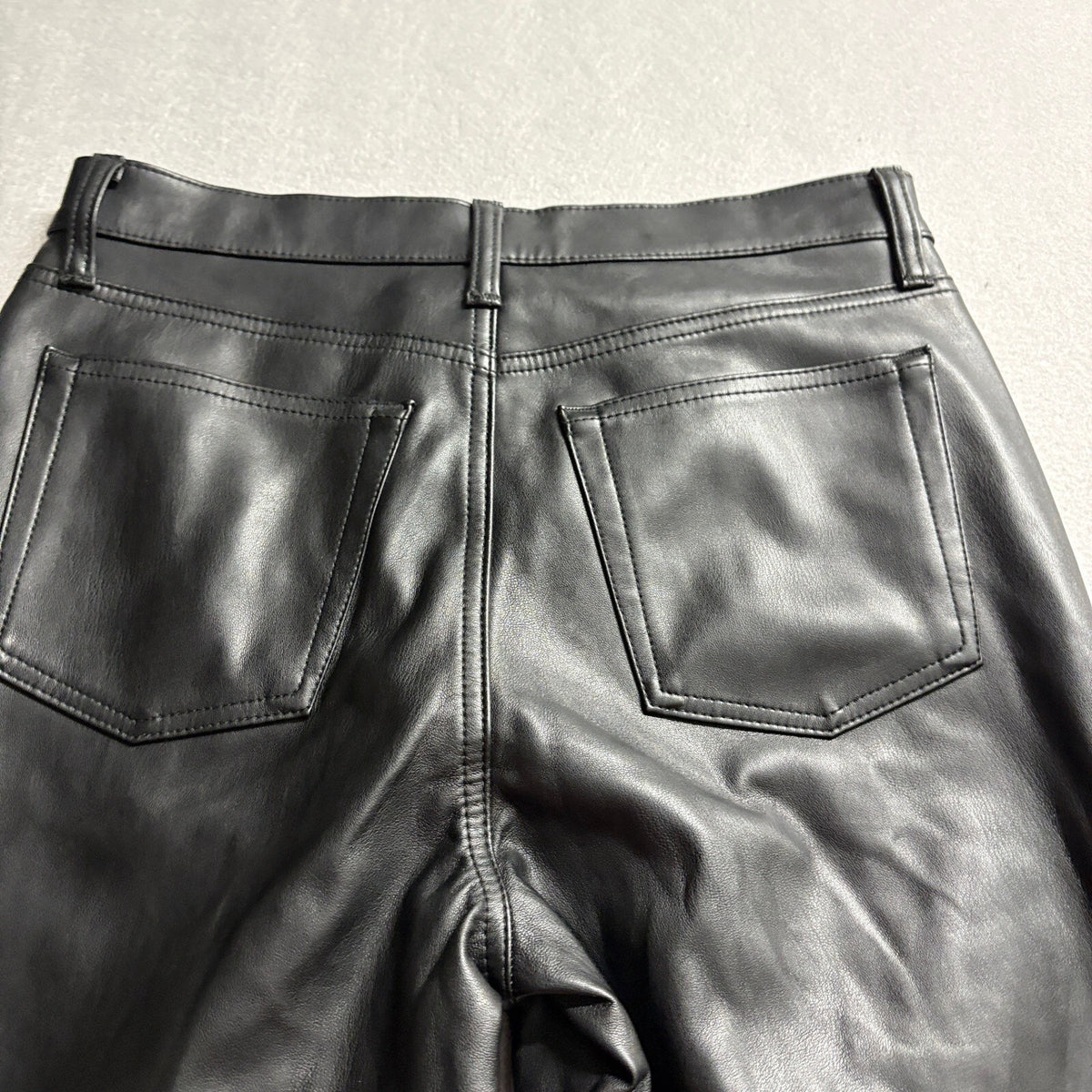 Universal Thread Womens Black Faux Leather Mixed Media Jeans Mid Rise 80s Slim