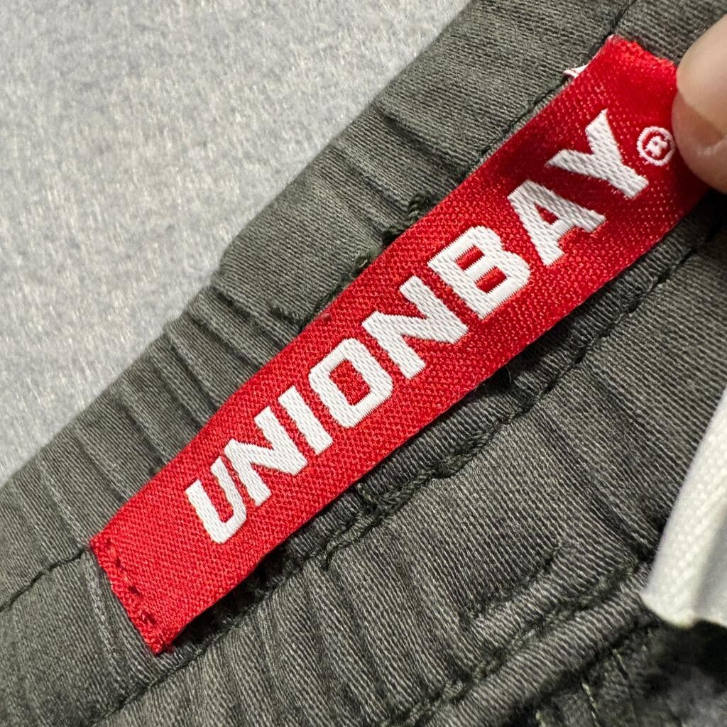 Unionbay Jogger Pants Womens Medium Green Cotton Blend Elastic Waist Drawstring