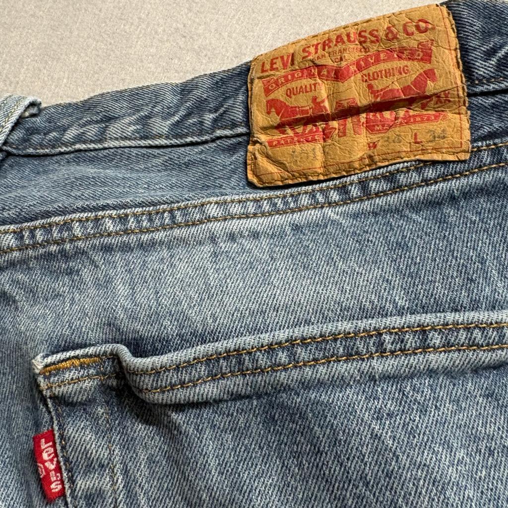 Levis 501 Original Fit Jeans Mens 34x34 Blue Denim Button Fly Stretch Pants