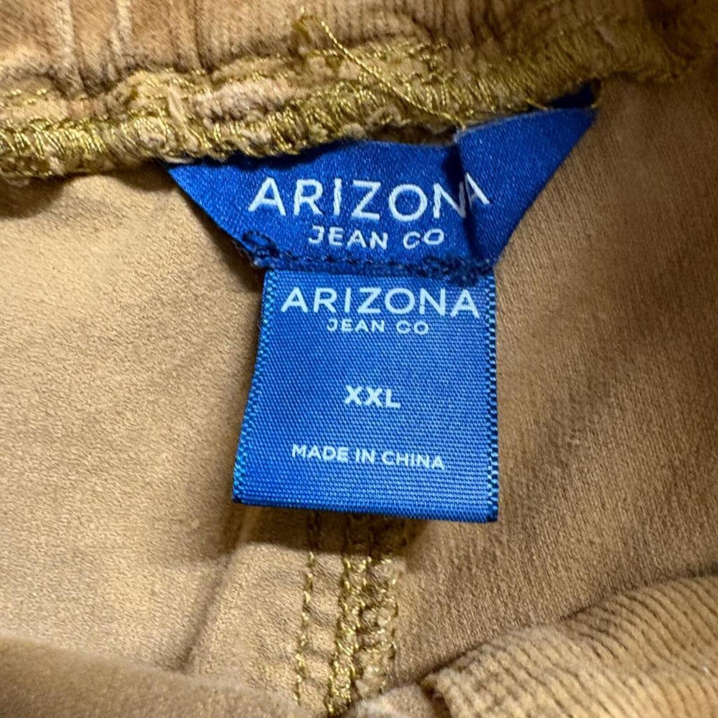 Arizona Jean Co Corduroy Joggers Womens XXL Brown Cotton Stretch Crop Pants