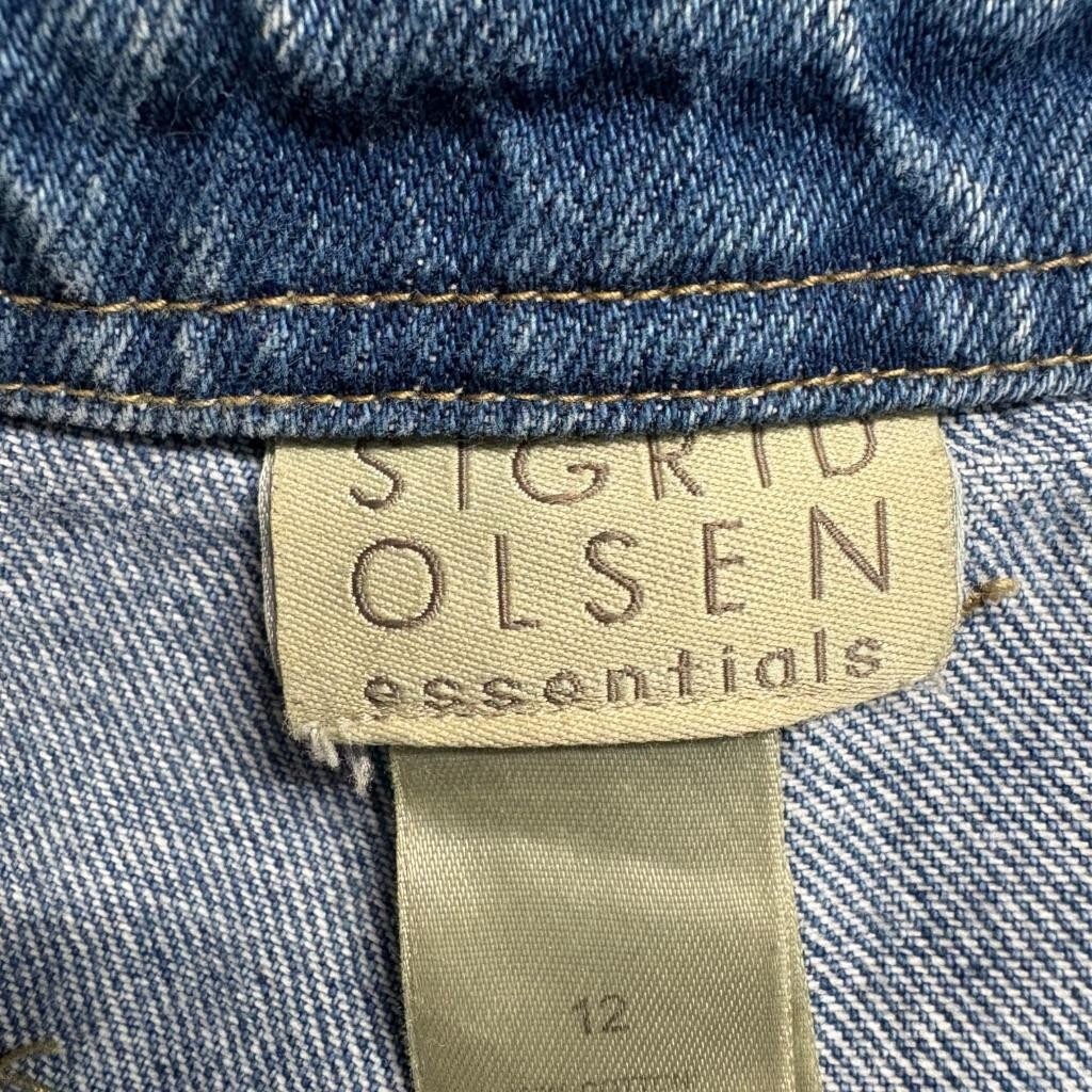 Sigrid Olsen Essentials Jeans Womens 12 Blue Denim High Rise Mom Straight Leg