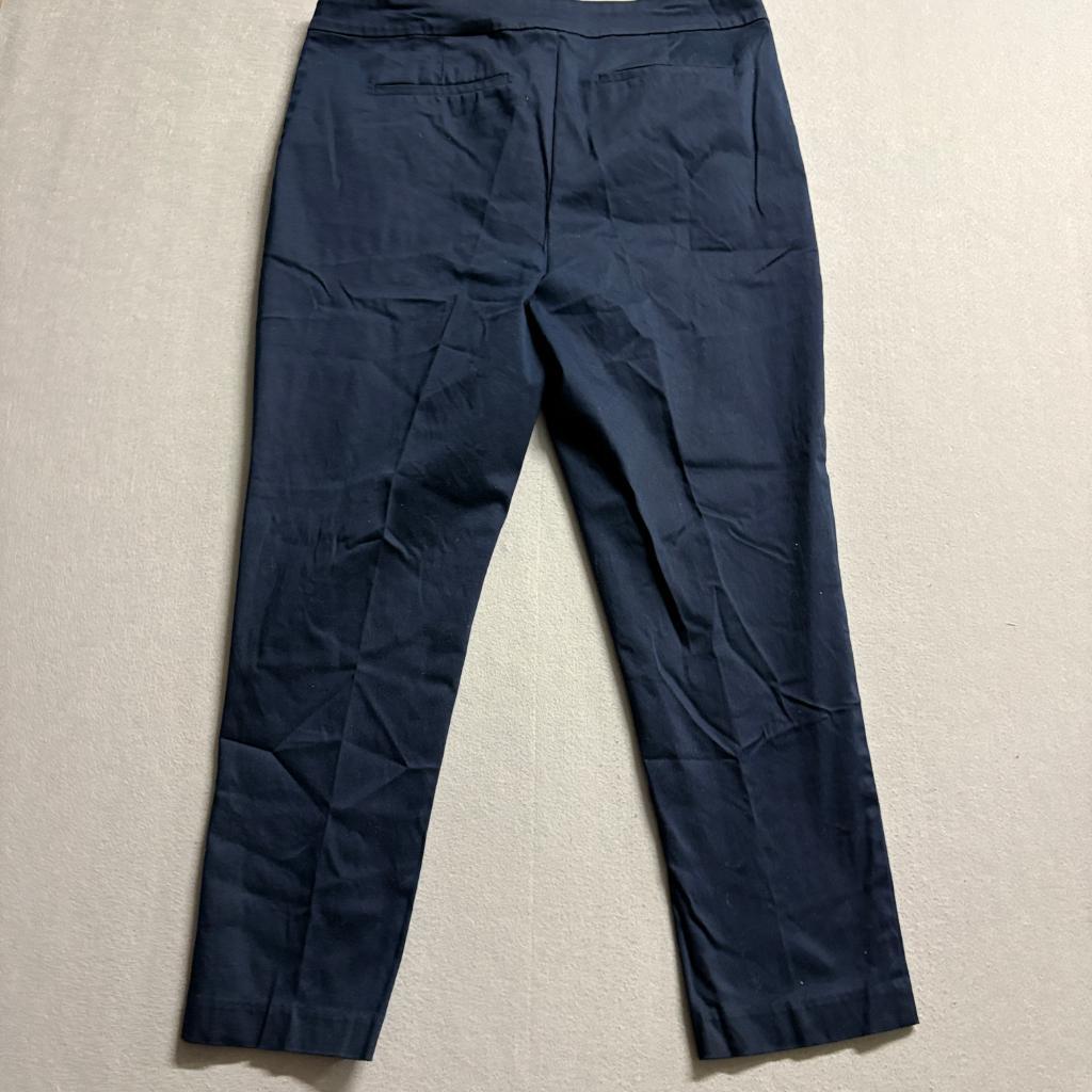 NYDJ Womens Pants Size 16 Navy Blue Cotton Blend Stretch Ankle Dress Pants