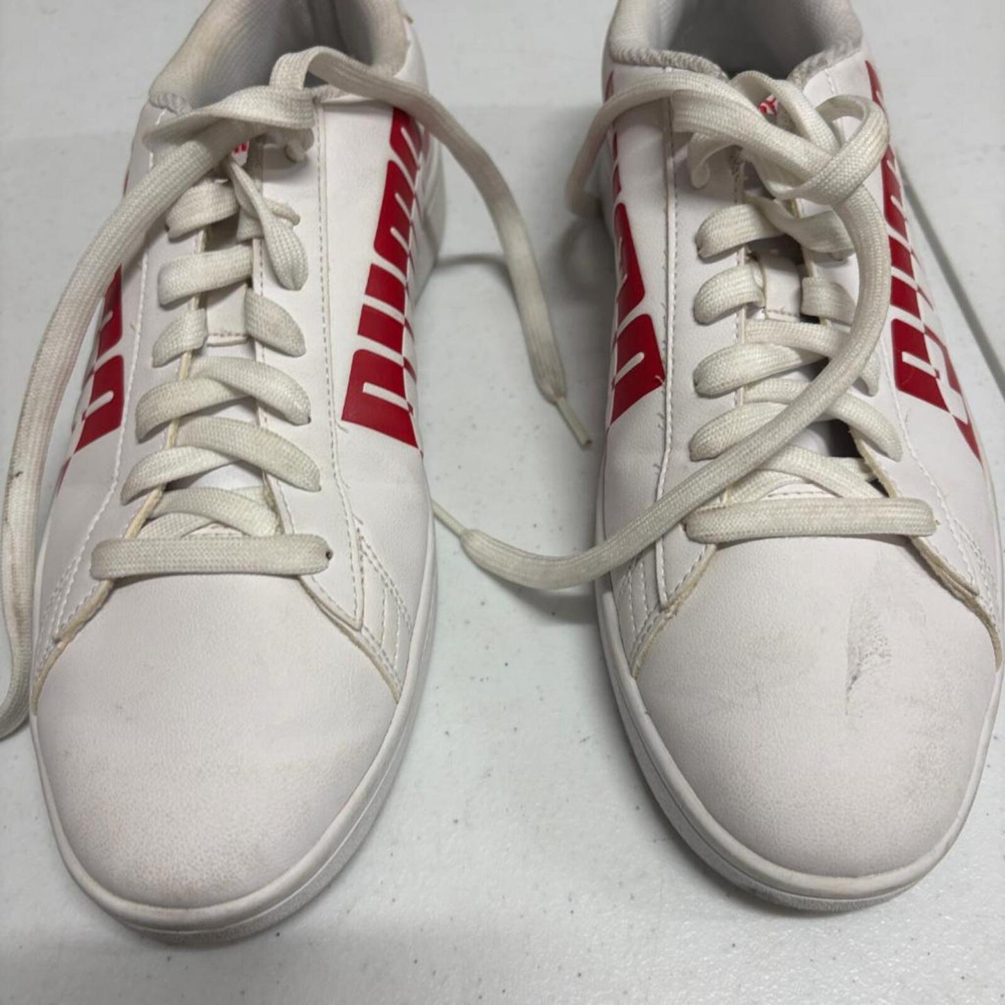 Puma Smash V2 Max Mens Size 11.5 White Red Low Top Sneakers 371135-03