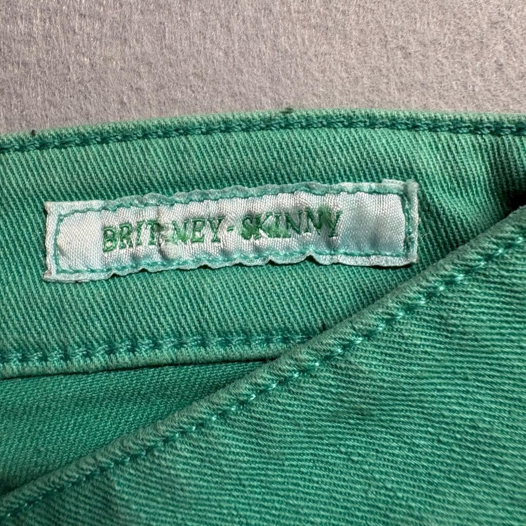 Guess Britney Skinny Jeans Womens 28 Green Denim Low Rise Stretch Pants