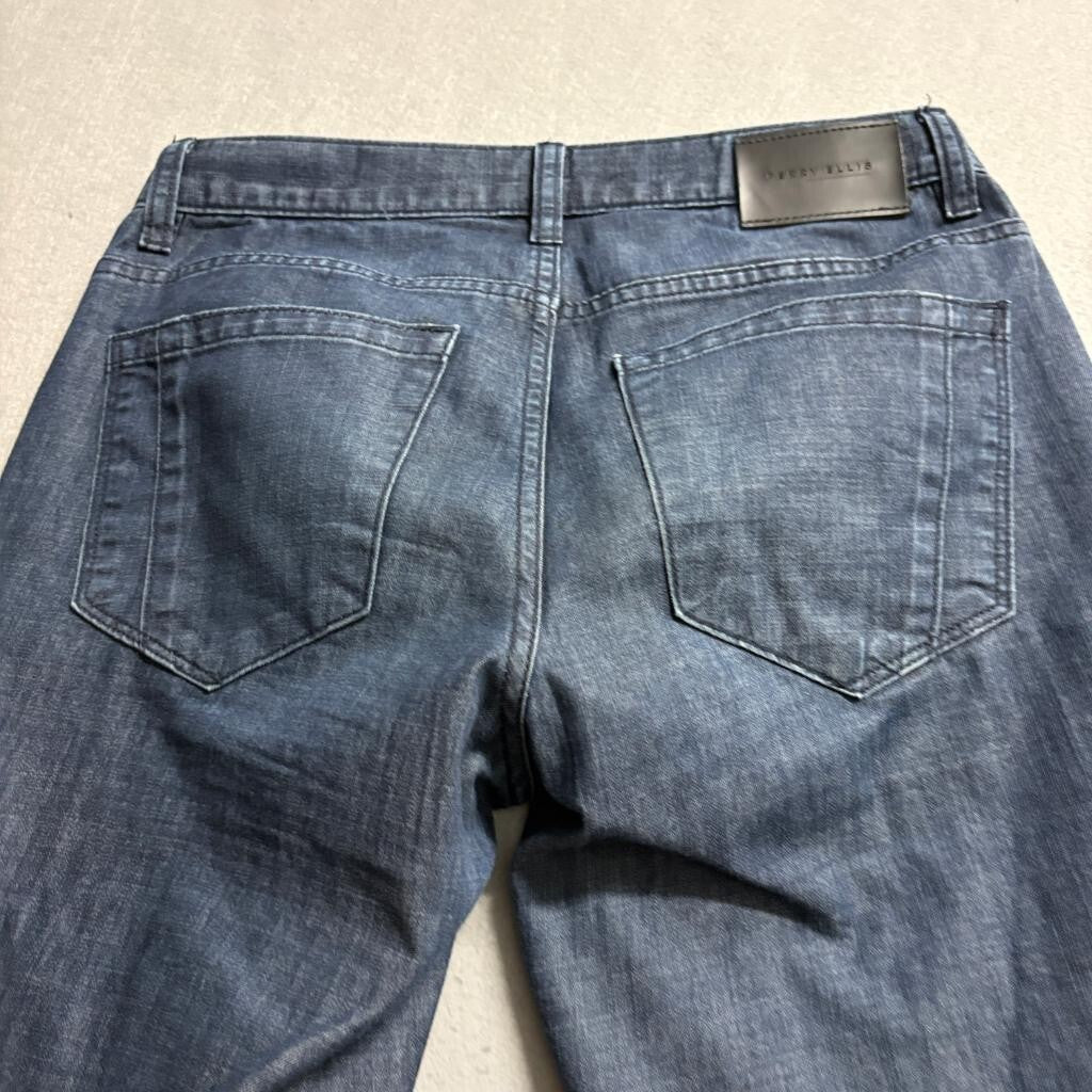 Perry Ellis Mens Jeans 29x30 Dark Wash Blue Denim Stretch Straight Leg
