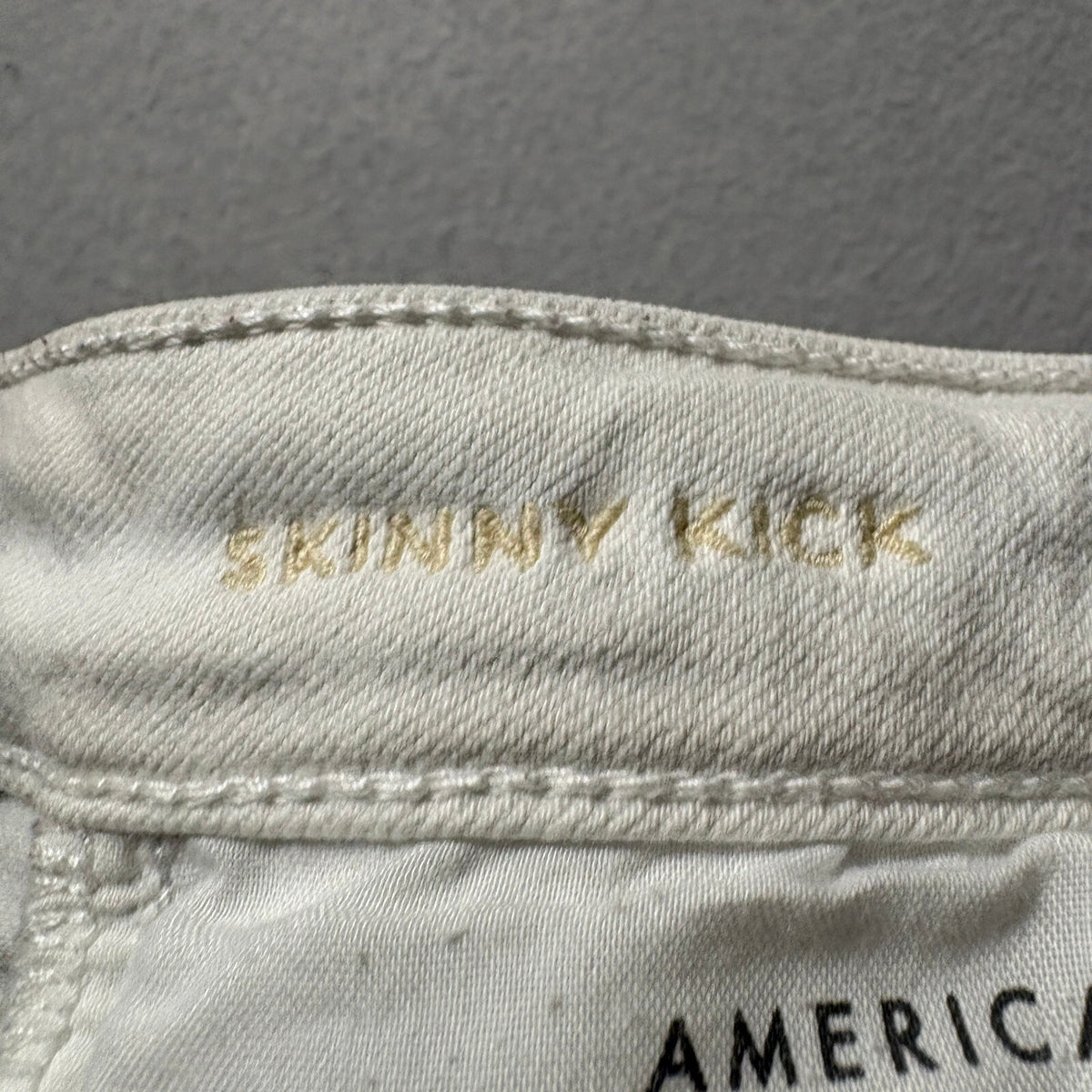 American Eagle Skinny Kick Jeans Womens Size 0 Regular Gray Super Stretch Denim