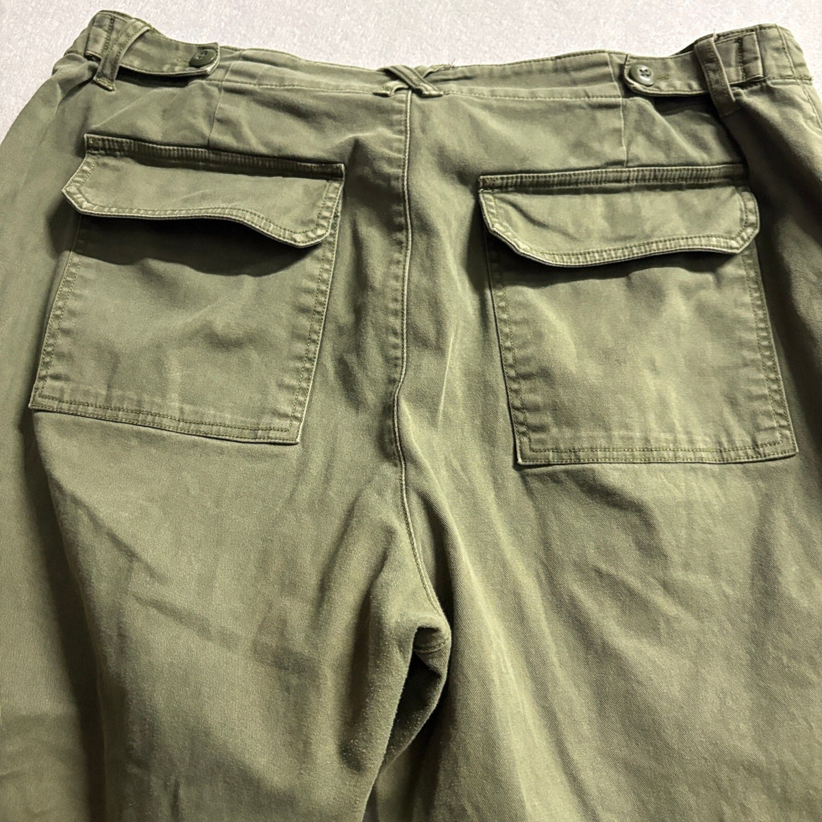 Universal Thread Cargo Pants Womens 17 Green Wide Leg High Rise Utility Cotton