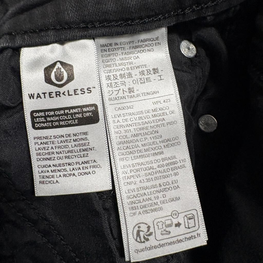Levi's 721 High Rise Skinny Jeans Womens 31x30 Black Denim Stretch