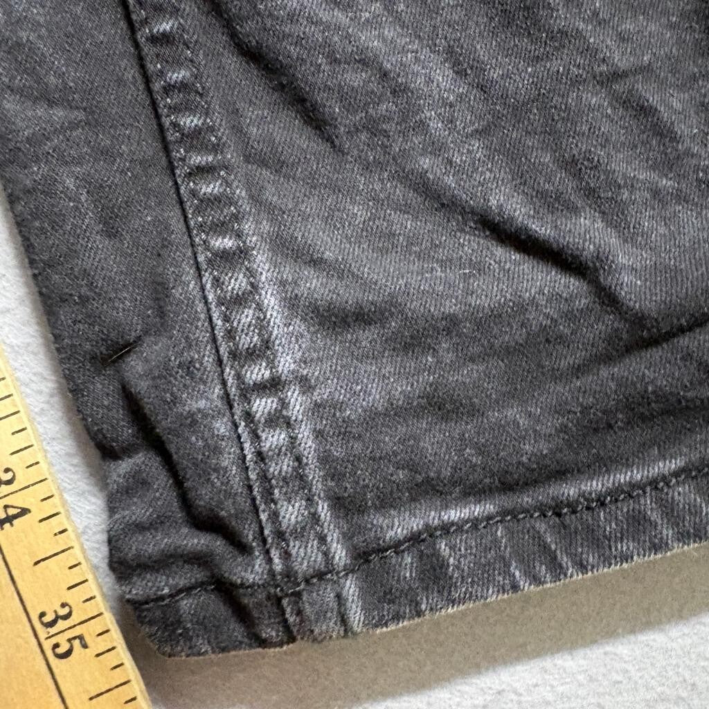 boohooMAN Mens Distressed Flare Jeans 36x34 Black Ripped Denim Pants