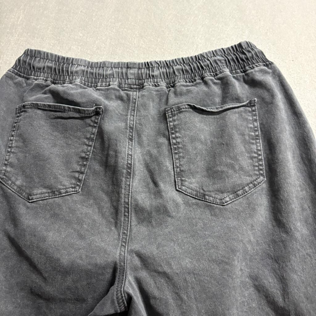 Telepatia Cargo Jogger Pants Womens 17/33 Gray Acid Wash Elastic Waist Stretch