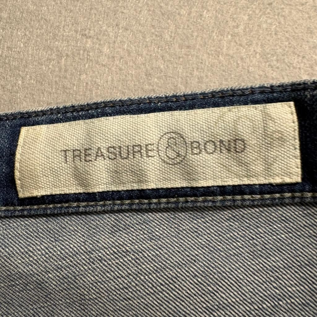 Treasure & Bond Boyfriend Jeans Womens 28 Distressed Cuffed Blue Denim