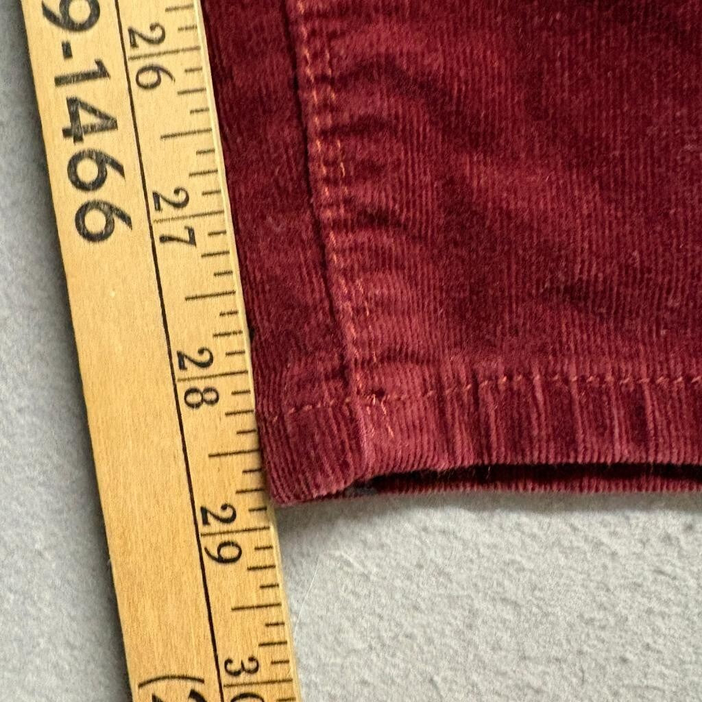 Buffalo David Bitton Supreme Mid Rise Skinny Corduroy Pants Womens 6/28 Red