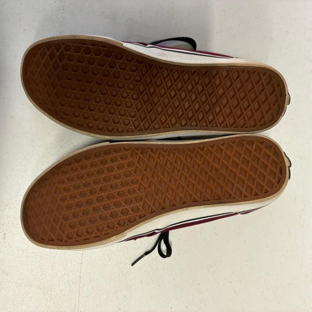 Vans Atwood Burgundy Maroon Canvas Mens Size 10 Low Top Skate Shoes Black Laces