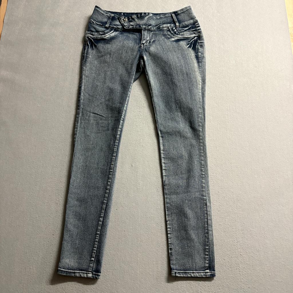 Pasion Denim Skinny Jeans Womens Size 13 Acid Wash Blue Stretch Mid Rise
