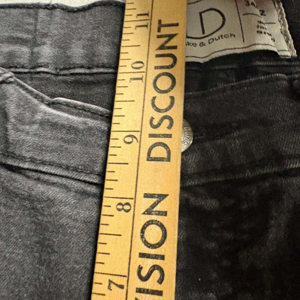 Luke and Dutch Jeans Mens 34x32 Gray Denim Slim Straight Stretch Pants