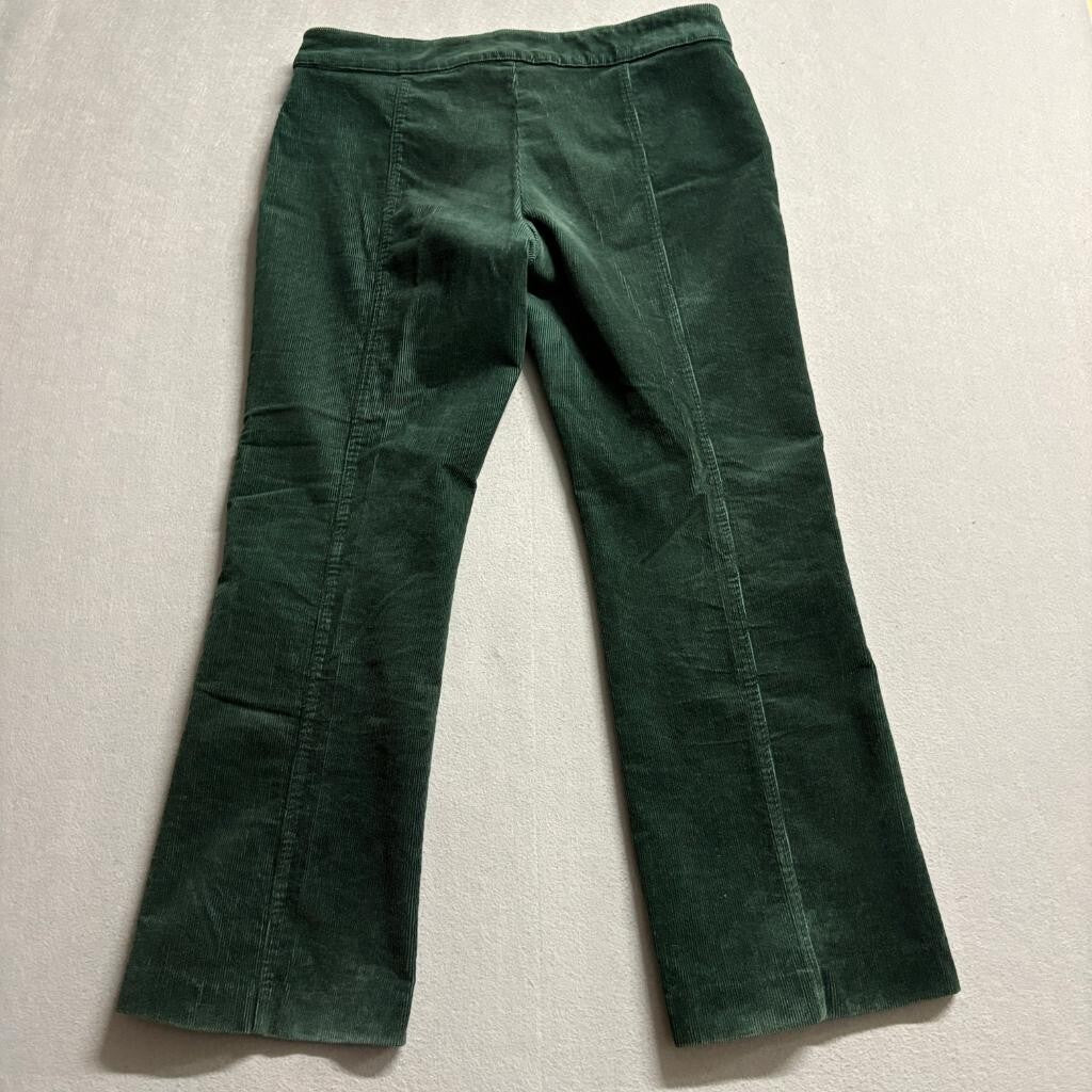 L.E.I. Corduroy Pants Womens 11 Green Flare Leg Low Rise Y2K Stretch Cord